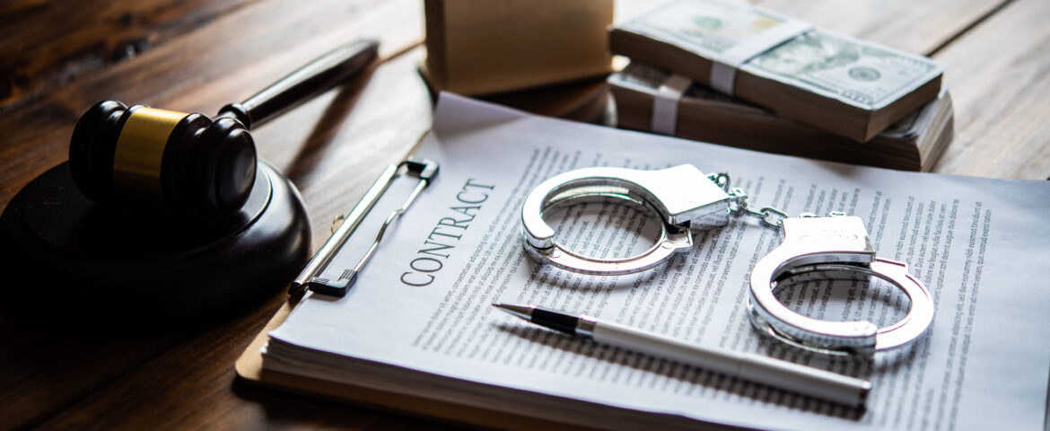 DUI bail bonds in San Diego with money and handcuffs representing bail and collateral